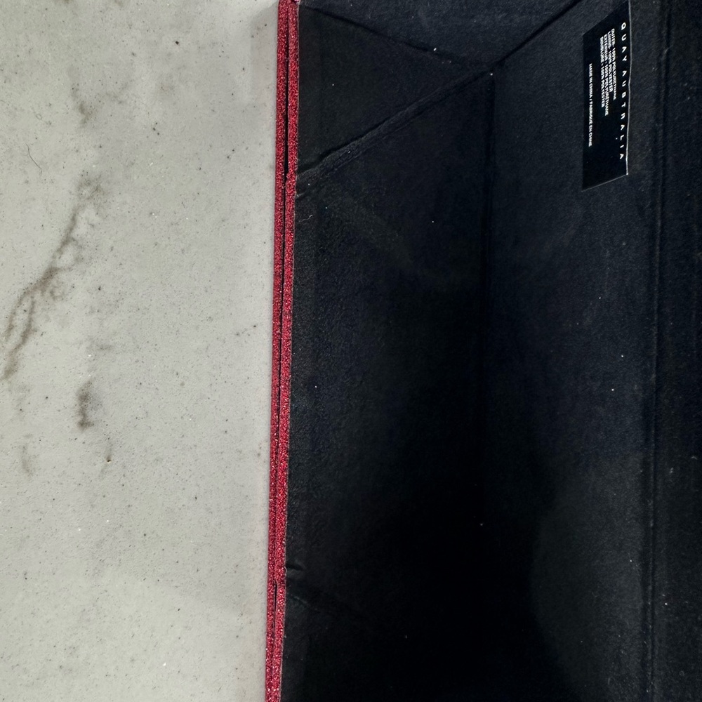 Quay Red Glitter Triangle Sunglass Case - Picture 2 of 5